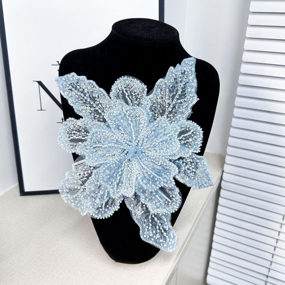 Applique Patch Flower - 3D Flower Corsage Applique Bead And