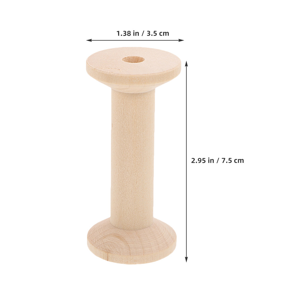 4Pcs Wooden Thread Spools Set  - Embroidery Craft 评论和价格