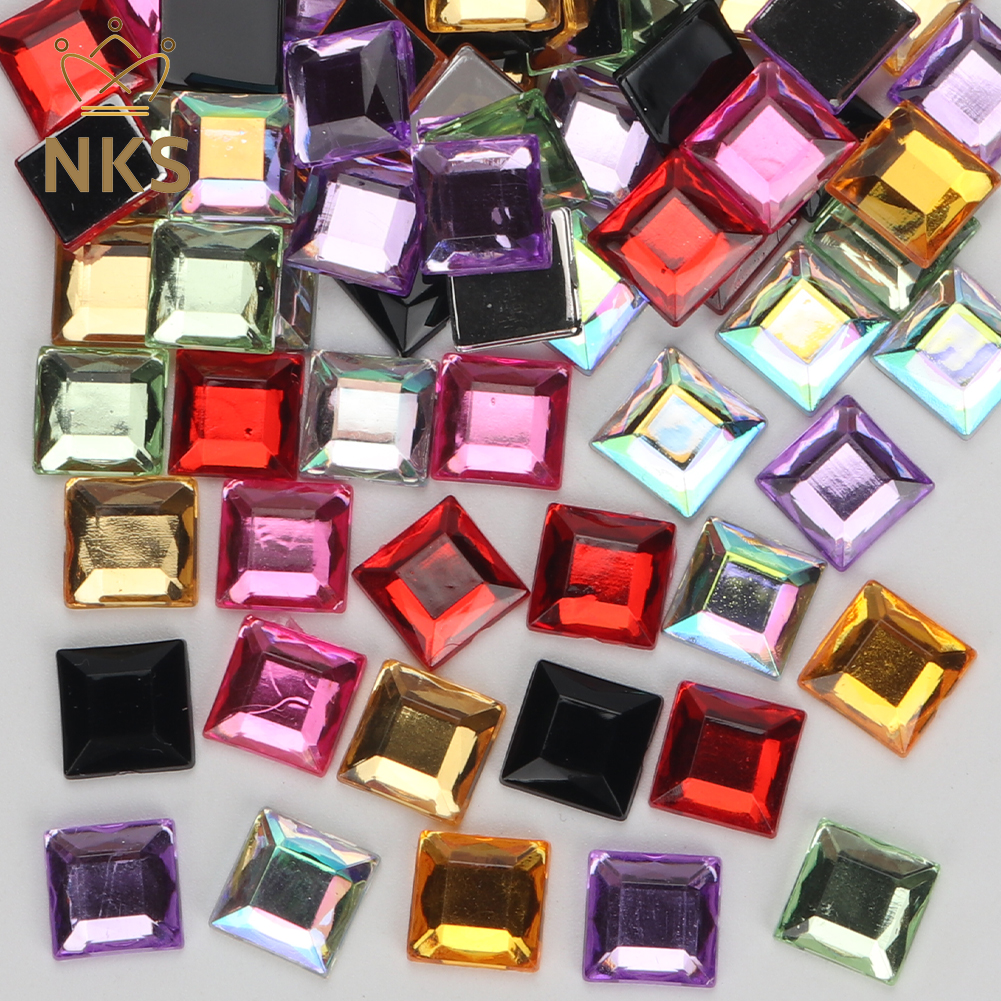 NKS 10mm 12mm Faceted Square C - Hotfix Rhinestone Sheet 评论和价格