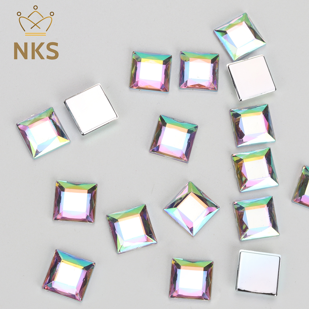 NKS 10mm 12mm Faceted Square C - Hotfix Rhinestone Sheet 评论和价格