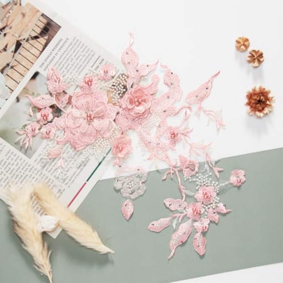 Colorful Flower Fabric Beaded  - Applique Patch Flower 评论和价格