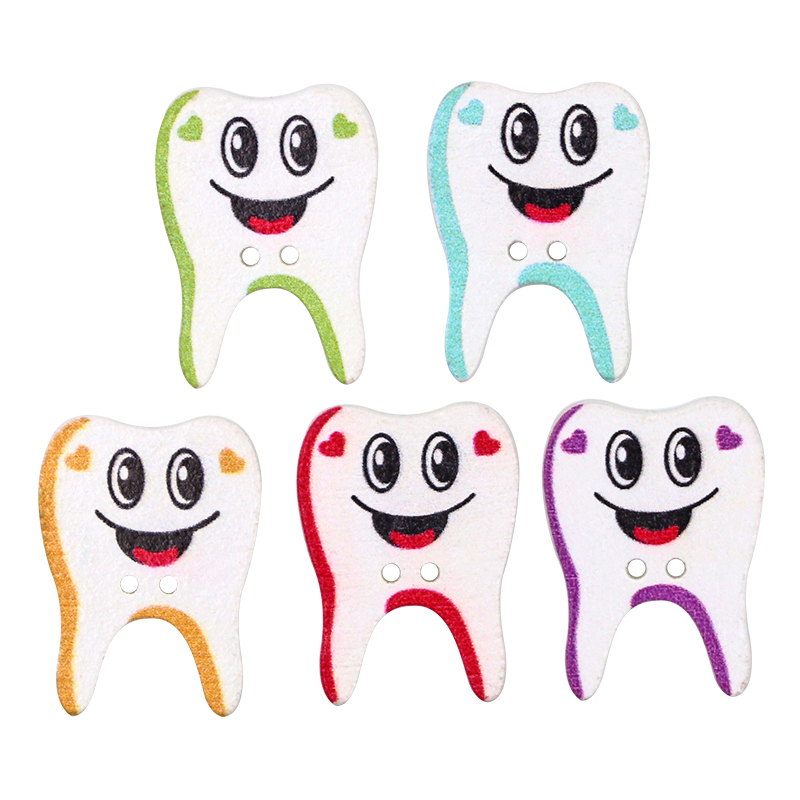 50/100pcs Wooden Button Tooth  - Embellishments For Scrapbooking 评论和价格