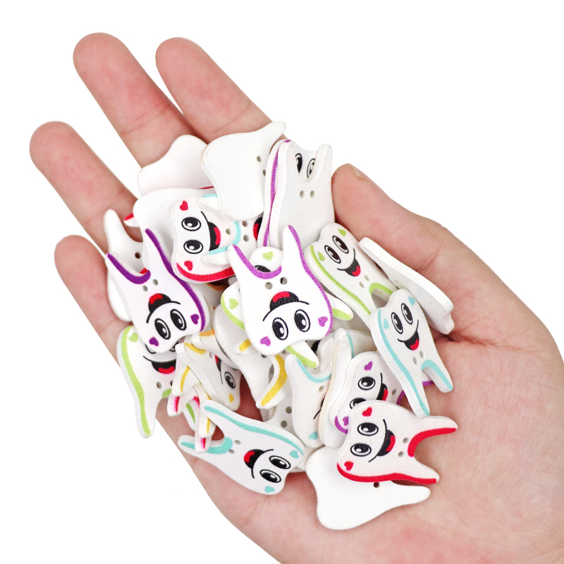 50/100pcs Wooden Button Tooth  - Embellishments For Scrapbooking 评论和价格