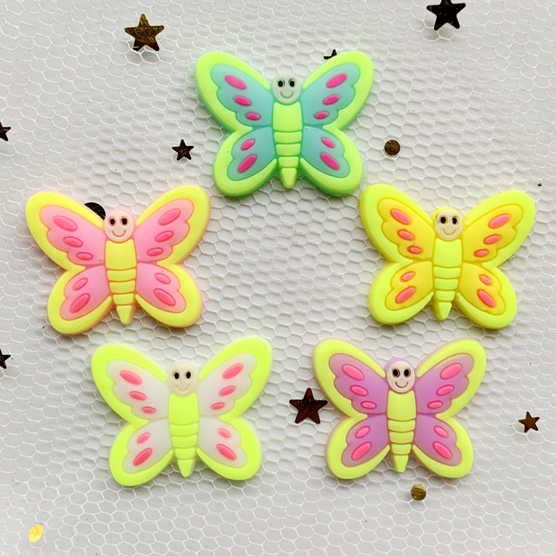 10pcs Cute Large butterfly PVC - Embellishment Glue Craft 评论和价格