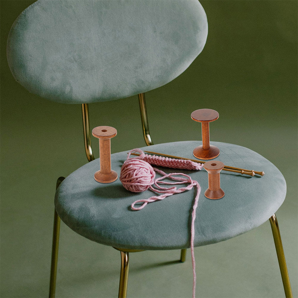 7Pcs Wooden Thread Spools Empt - Embroidery Craft 评论和价格