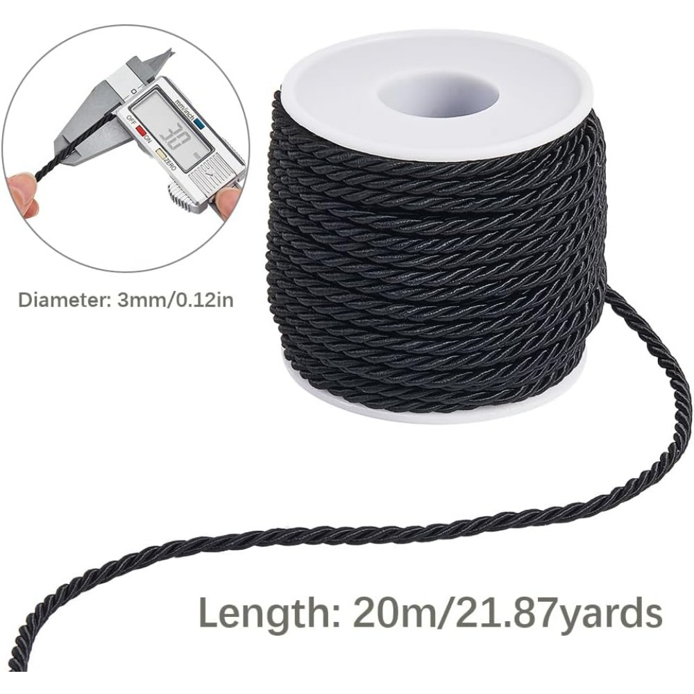 22 Yards 3mm Twisted Cord Deco - Cord Trim Twisted 评论和价格