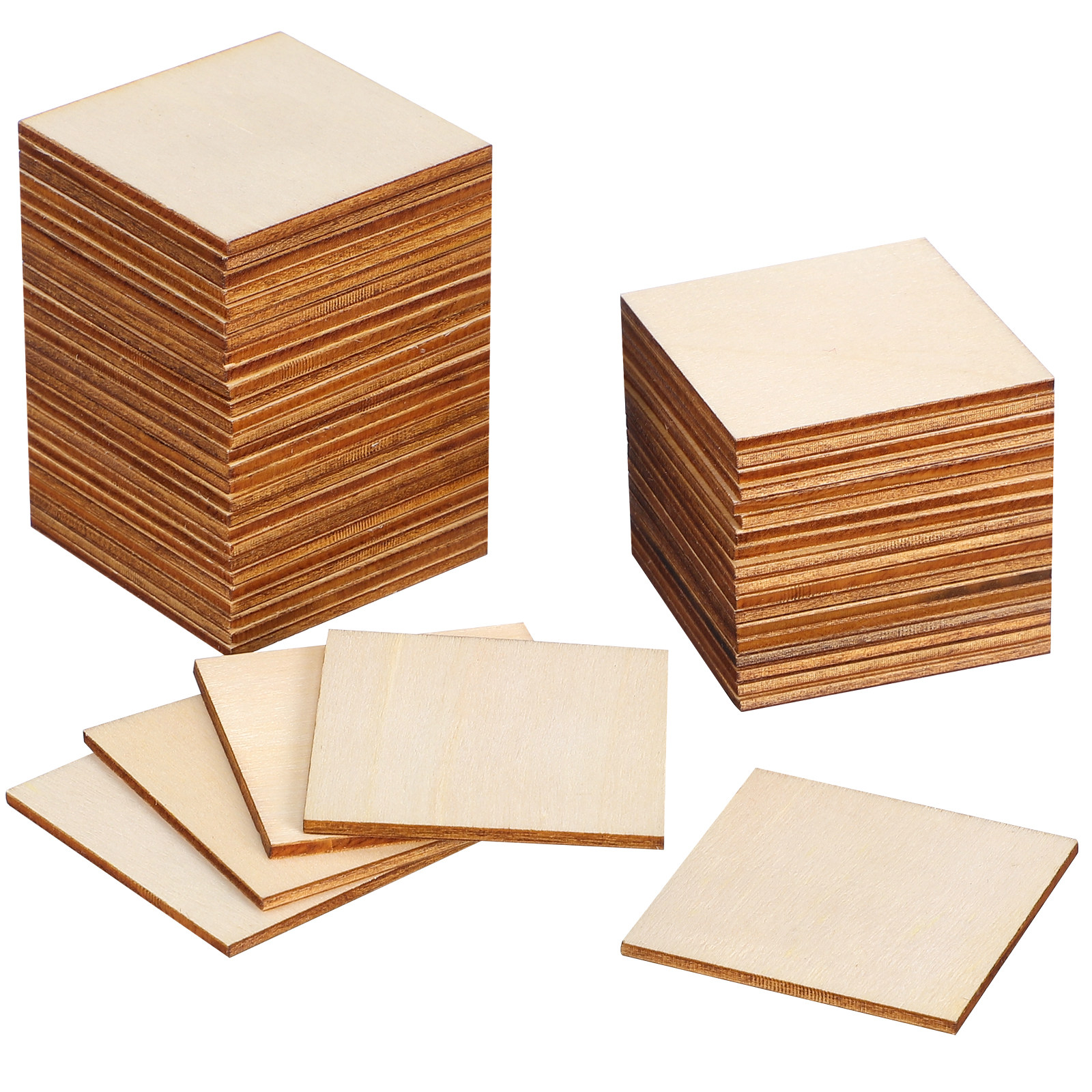 50Pcs Wooden Star Slices Squar - Craft Embellishment 评论和价格