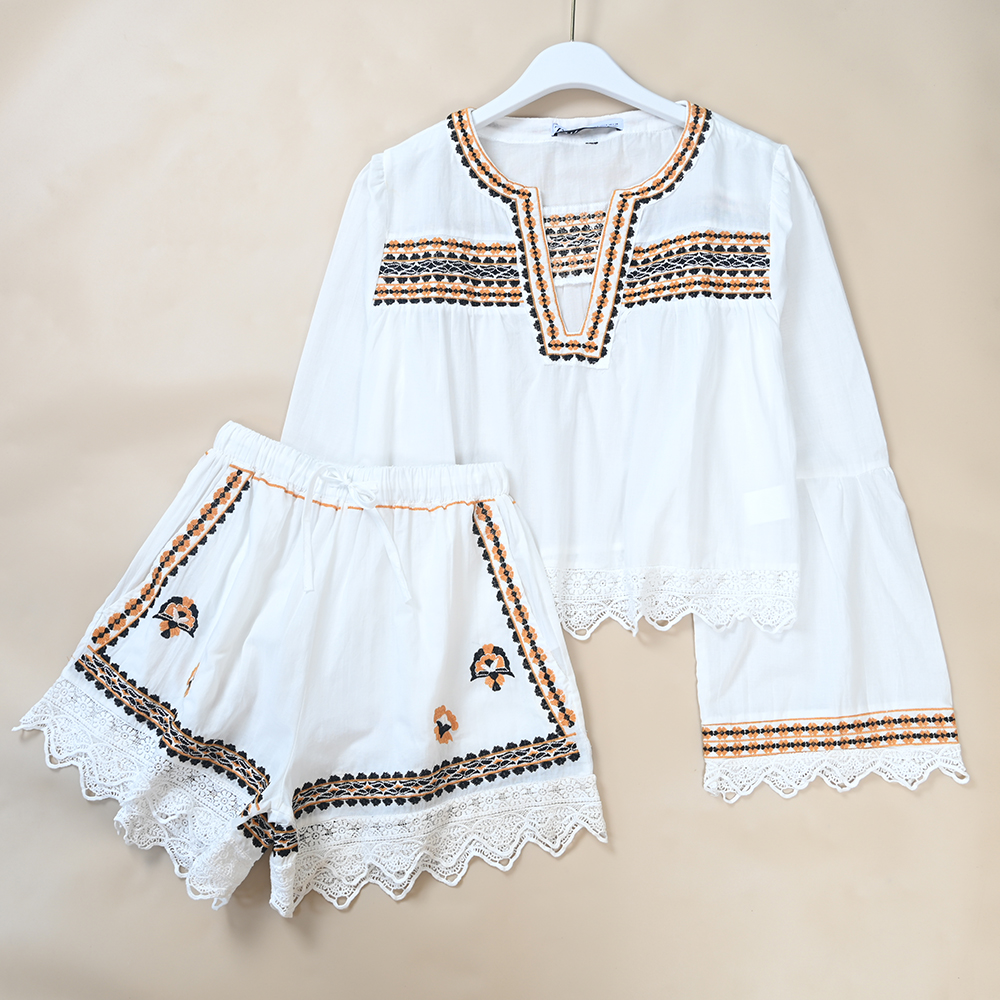 Summer New Women's Embroidered - Elastic Lace Trim 评论和价格
