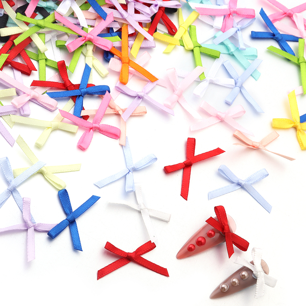 50Pcs 2.5x3cm Ribbons Mini Sat - Embellishments For Scrapbooking 评论和价格