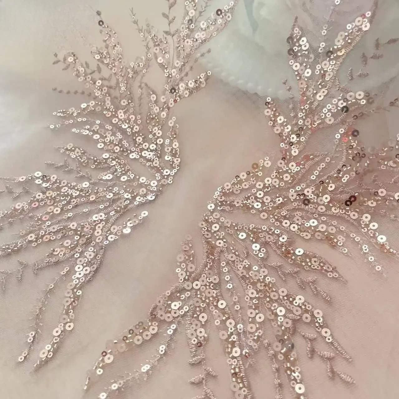 5Pair-2Pair.Rose Gold Sequin T - Applique Patch Flower 评论和价格