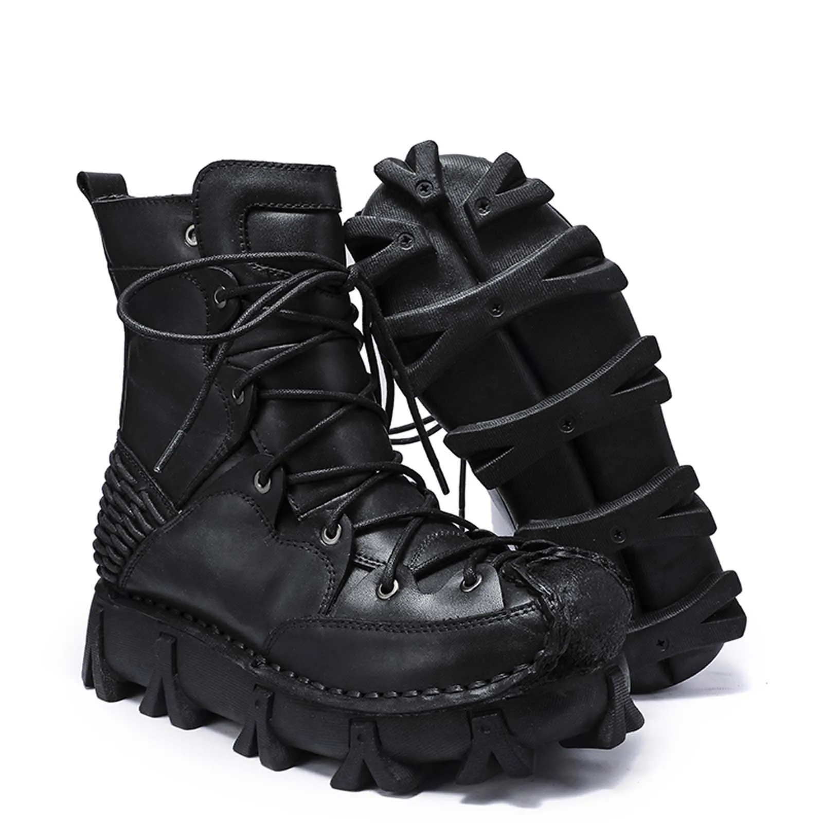 Fashion Genuine Leather Motorc - Guipure Lace Panel 评论和价格