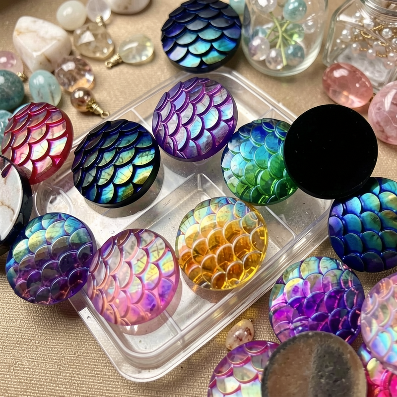 80pcs 12mm Mermaid Fish Scale  - Embellishment Glue Craft 评论和价格