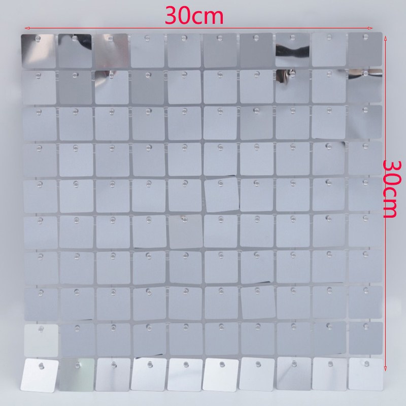 18Pcs Silver Shimmer Wall Pane - Sequin Fabric Panel 评论和价格