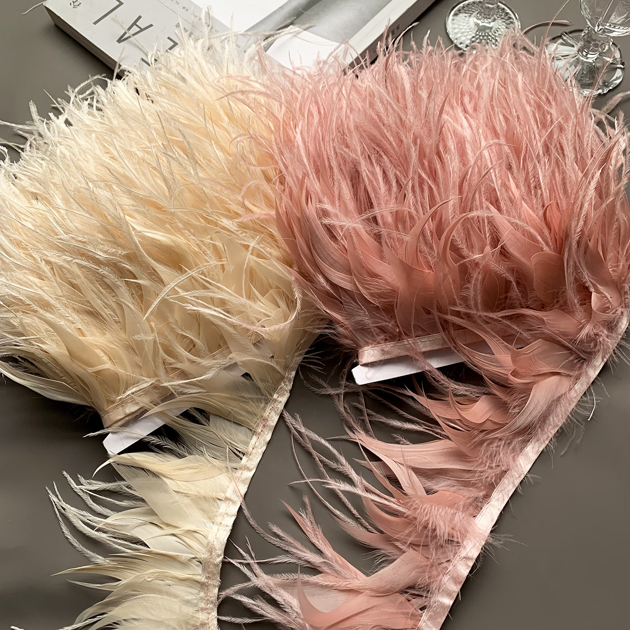 10M Colorful Ostrich Feather T - Fringe Ribbon Sewing 评论和价格