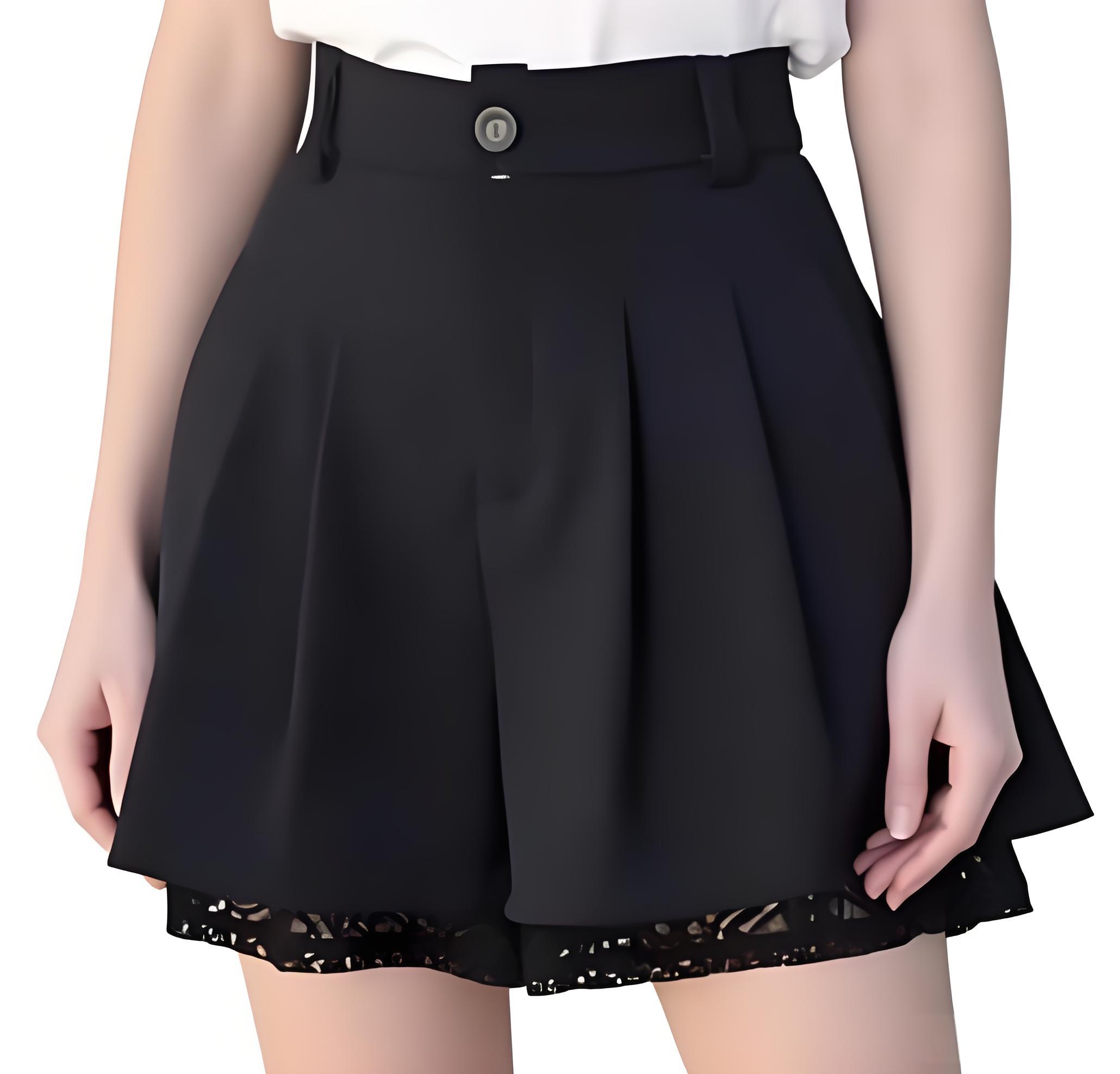 Women High Waist Tailored Trou - Elastic Lace Trim 评论和价格