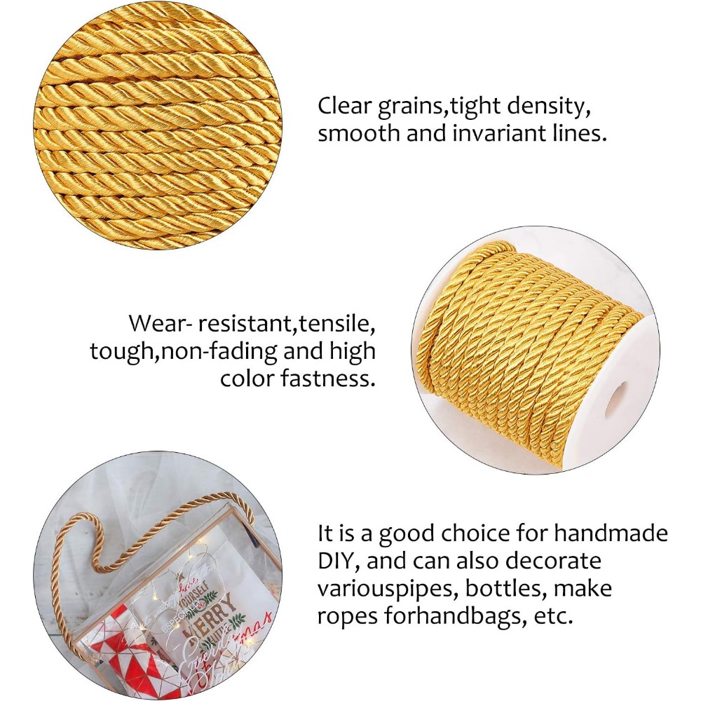 1 Roll 59 Feet Gold Cord 5mm T - Cord Trim Twisted 评论和价格