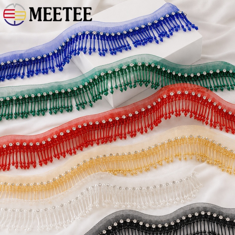 1Yard 5cm Beaded Lace Trim Fri - Fringe Ribbon Sewing 评论和价格