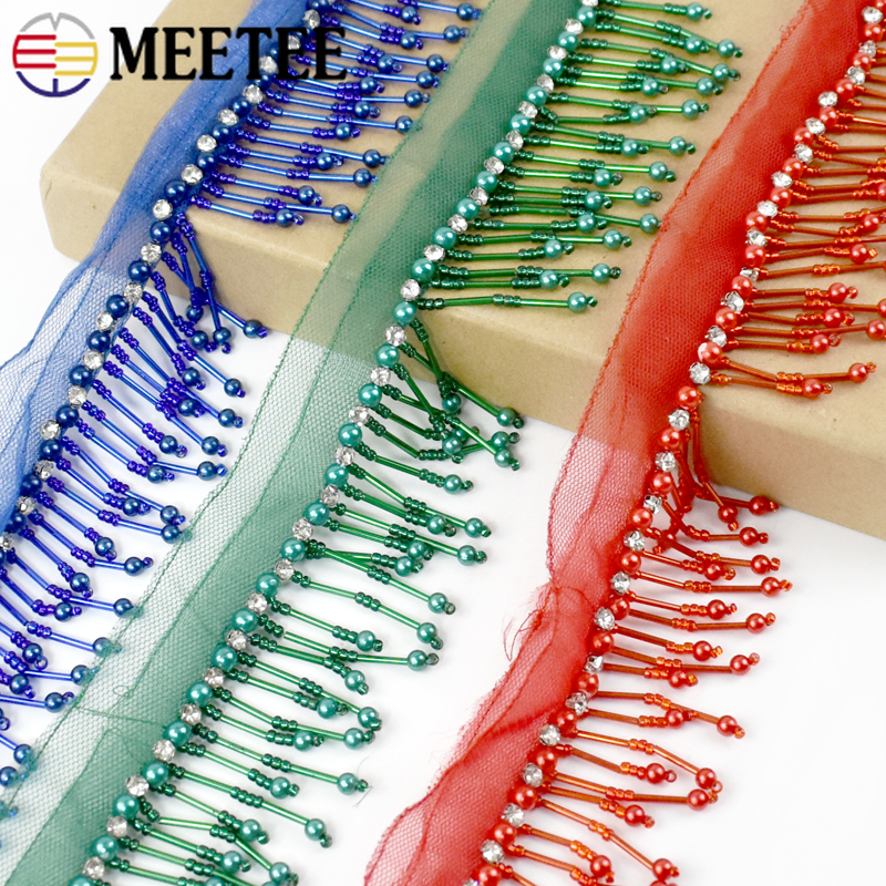 1Yard 5cm Beaded Lace Trim Fri - Fringe Ribbon Sewing 评论和价格