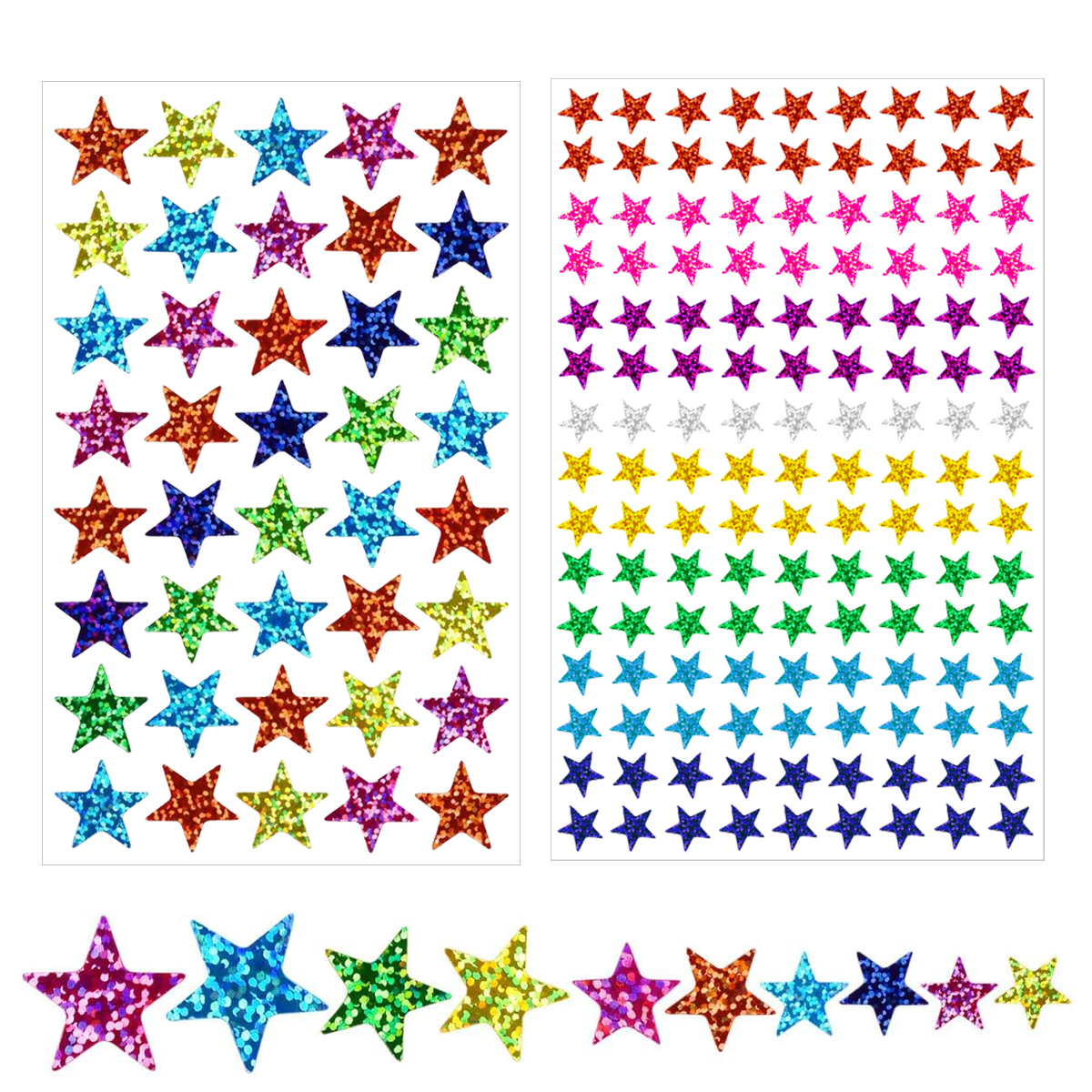 25 sheets Star Stickers 2040pc - Glitter Vinyl Roll 评论和价格