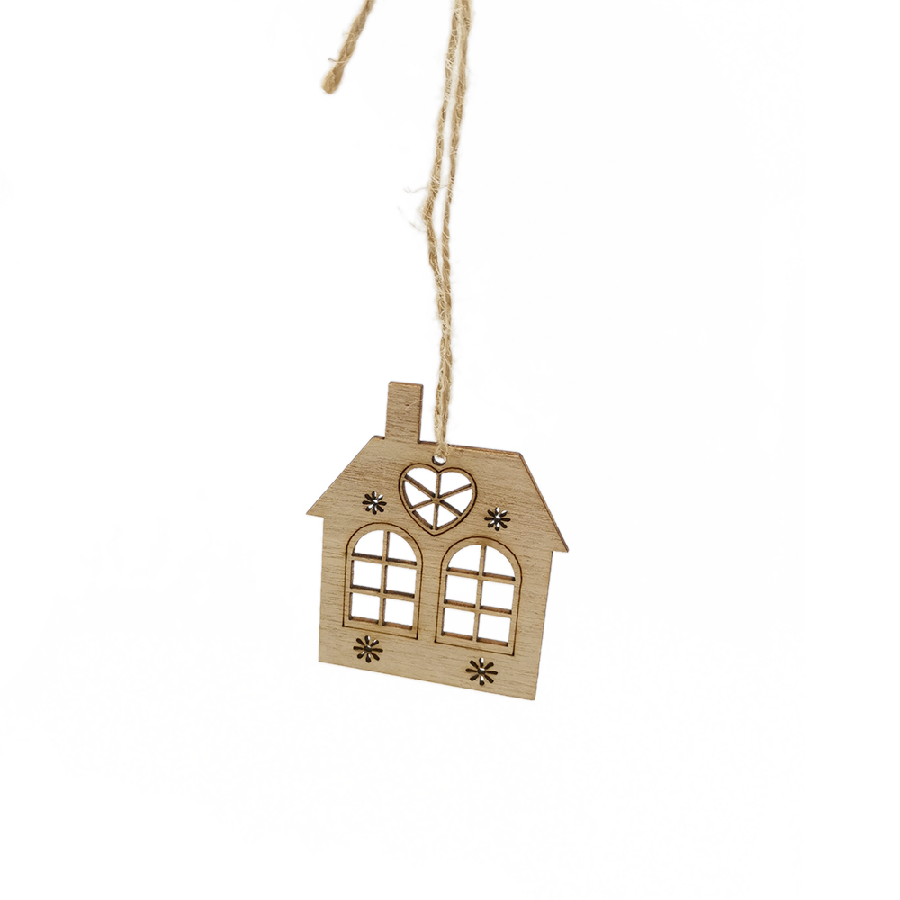 10pcs Wooden Hollow House Cuto - Christmas Craft Embellishment 评论和价格