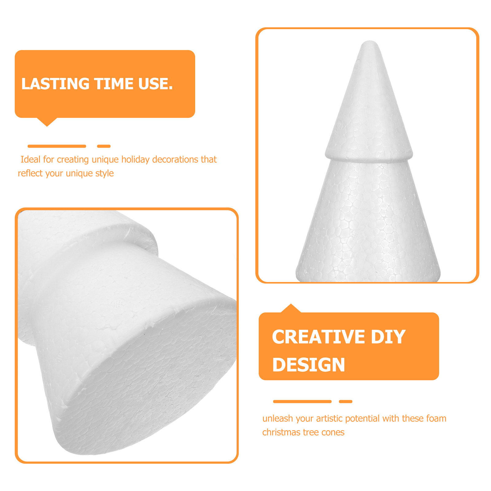6Pcs White Foam Christmas Tree - Christmas Craft Embellishment 评论和价格