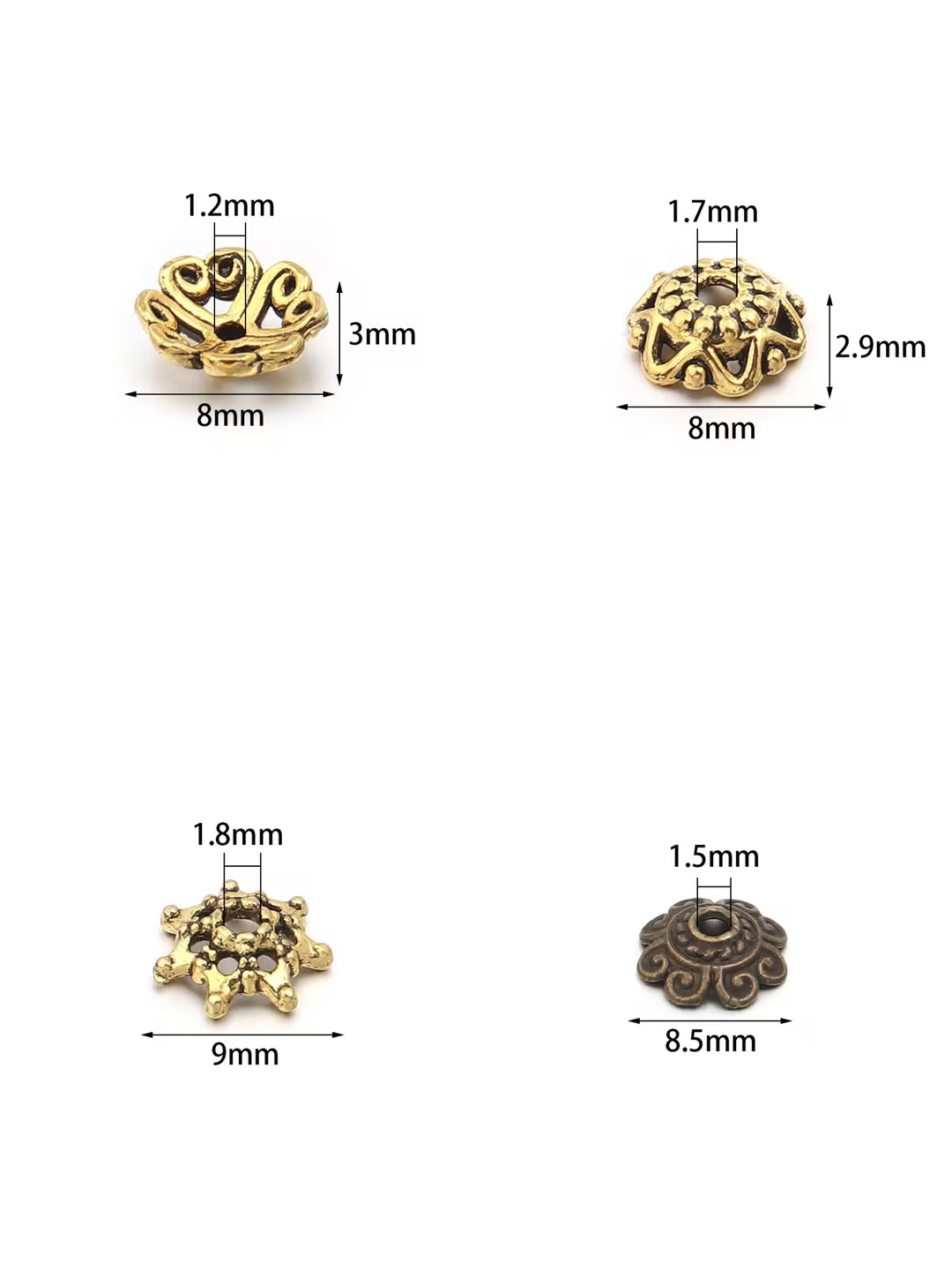 100pcs/lot Antique Silver Colo - Embroidery Craft 评论和价格