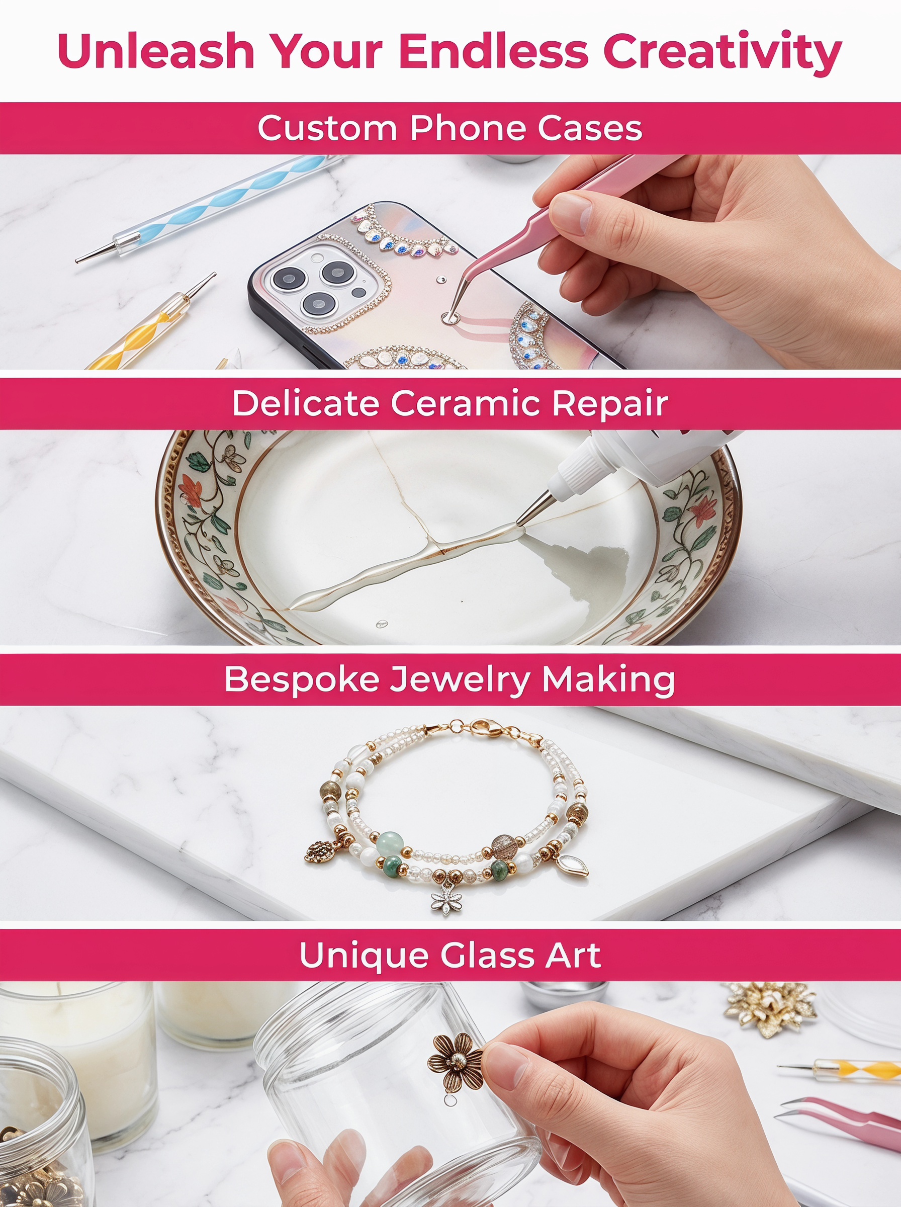 3Pcs Transparent Invisible Jew - Embellishment Glue Craft 评论和价格