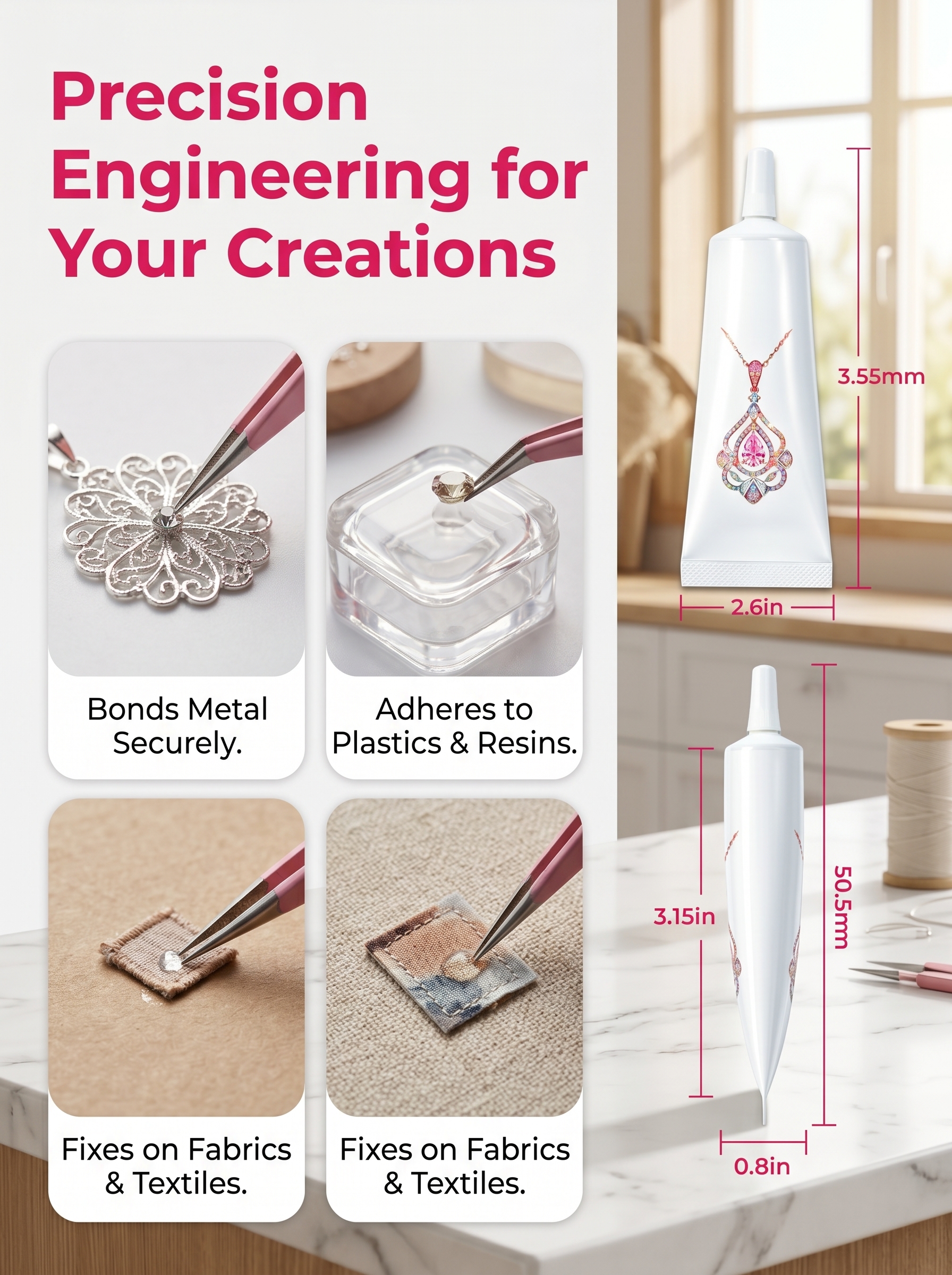 3Pcs Transparent Invisible Jew - Embellishment Glue Craft 评论和价格