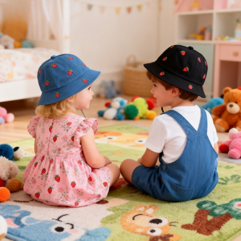 Girl Fisherman Hat with Strawb - Embellish Knit 评论和价格