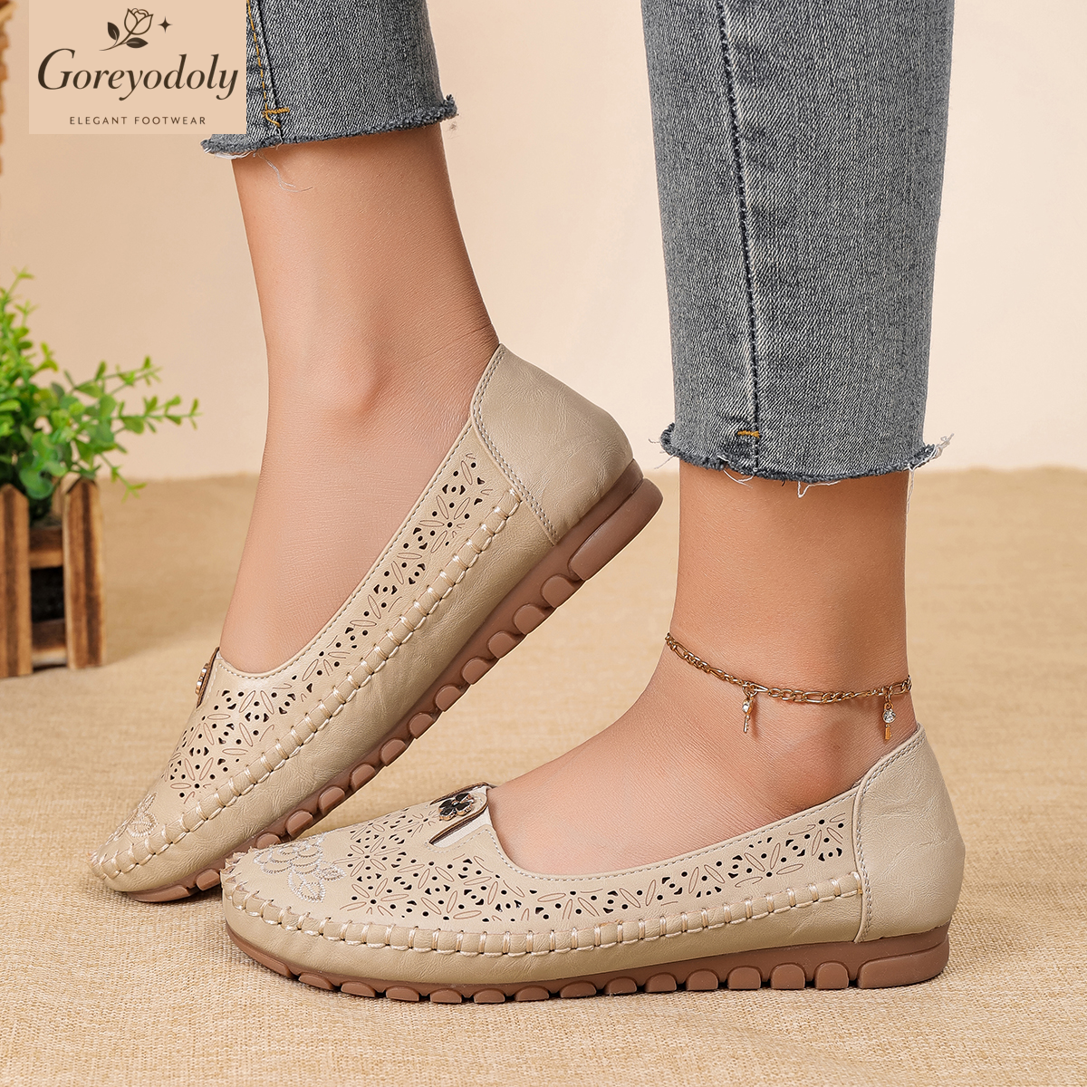 Goreyodoly women loafers flora - Embroidery Embellishments 评论和价格