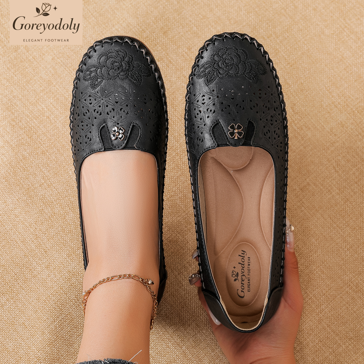 Goreyodoly women loafers flora - Embroidery Embellishments 评论和价格