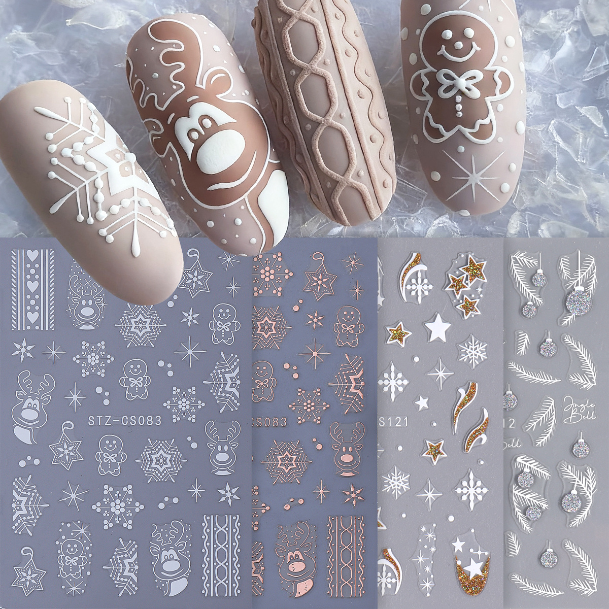 4pcs Winter Cartoon Christmas  - Glitter Vinyl Roll 评论和价格