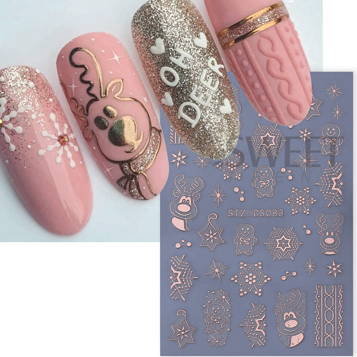 4pcs Winter Cartoon Christmas  - Glitter Vinyl Roll 评论和价格