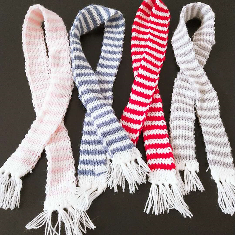 2-10PCS Hand Knitted Stripe Lo - Christmas Craft Embellishment 评论和价格