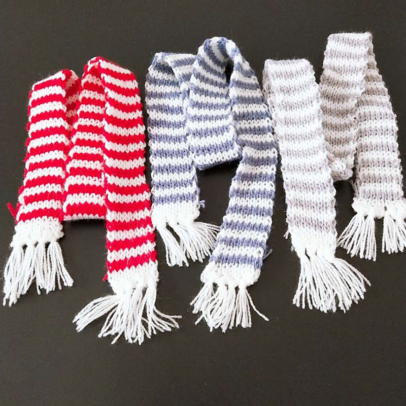 2-10PCS Hand Knitted Stripe Lo - Christmas Craft Embellishment 评论和价格
