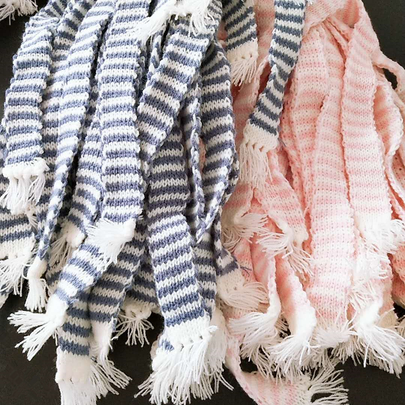 2-10PCS Hand Knitted Stripe Lo - Christmas Craft Embellishment 评论和价格