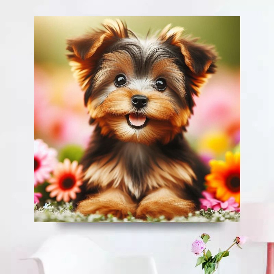 Yorkshire Terrier Dog 5D DIY D - Embroidery Embellishments 评论和价格