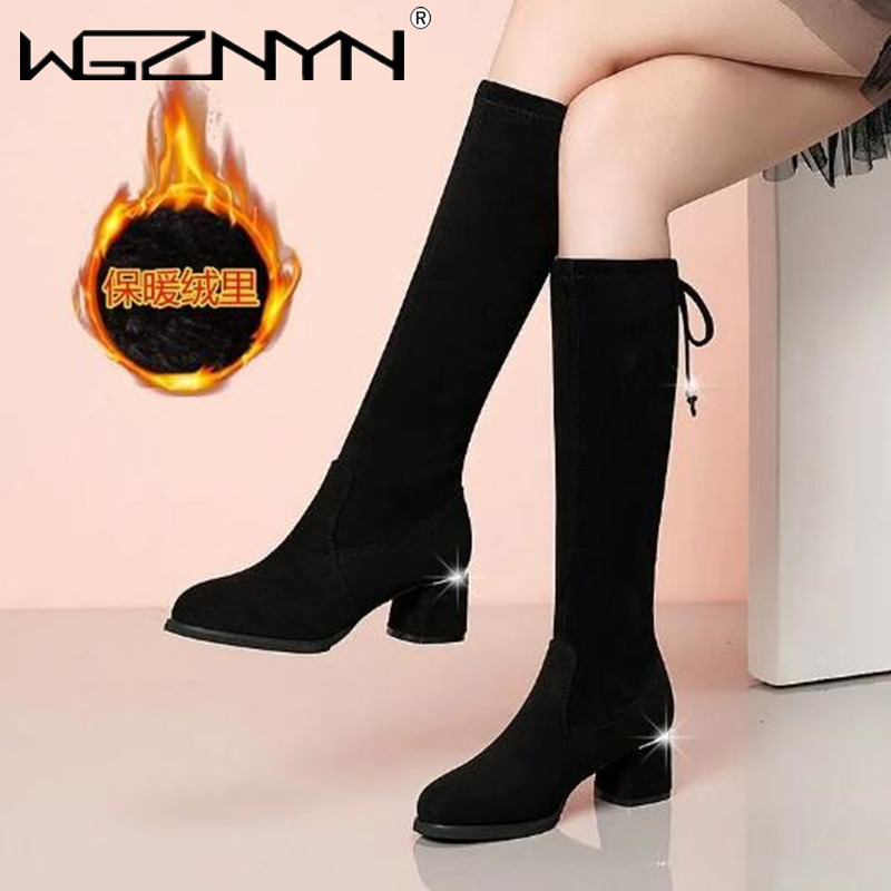 Women Autumn Winter Black Knee - Guipure Lace Panel 评论和价格