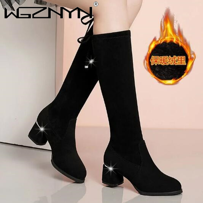 Women Autumn Winter Black Knee - Guipure Lace Panel 评论和价格