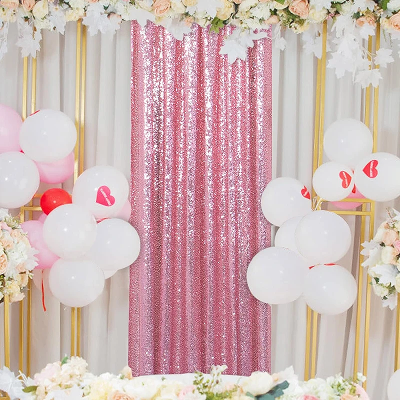1PC Pink Sequin Backdrop Curta - Sequin Fabric Panel 评论和价格