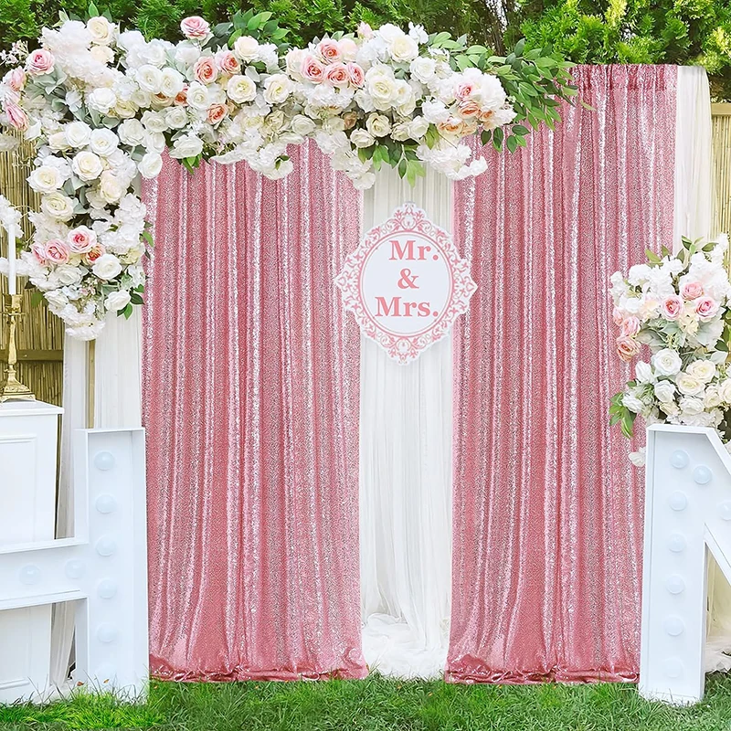 1PC Pink Sequin Backdrop Curta - Sequin Fabric Panel 评论和价格