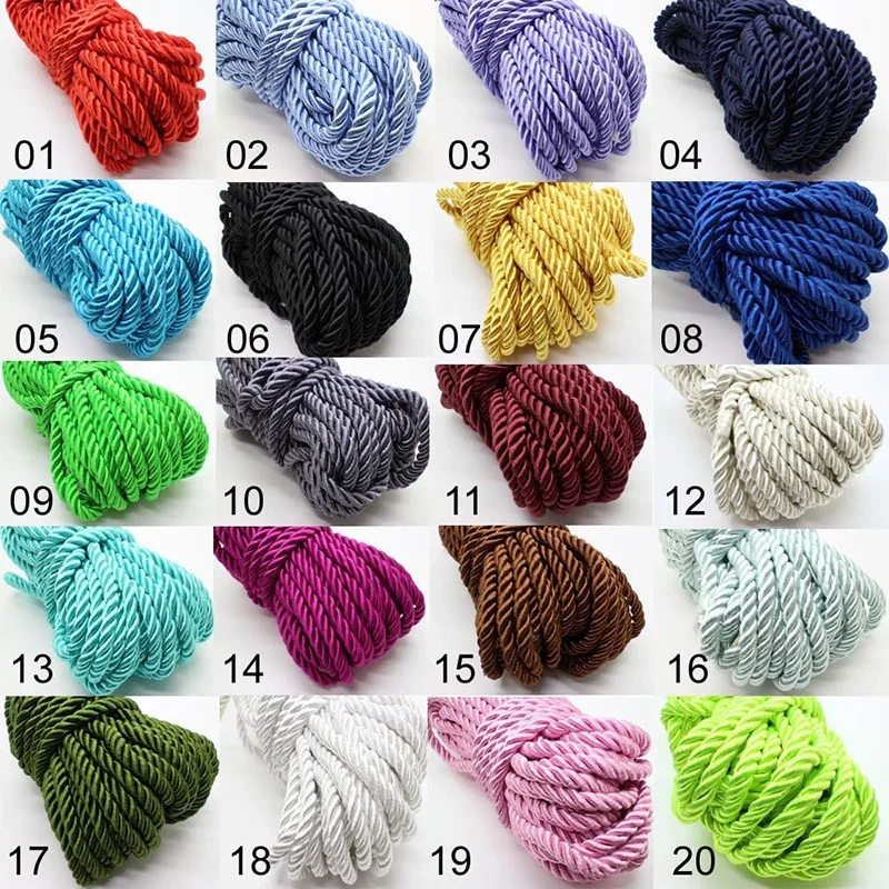 5/10M Silk Rope 3-Ply Braided  - Cord Trim Twisted 评论和价格