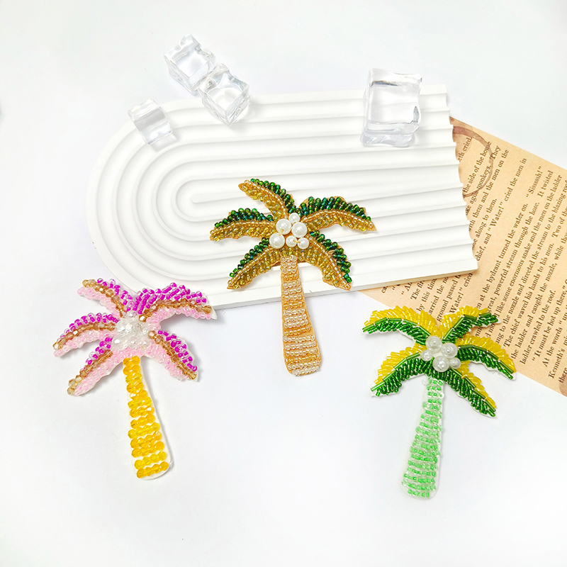 1Pc 3D Coconut Tree Beaded Pat - Craft Embellishment 评论和价格