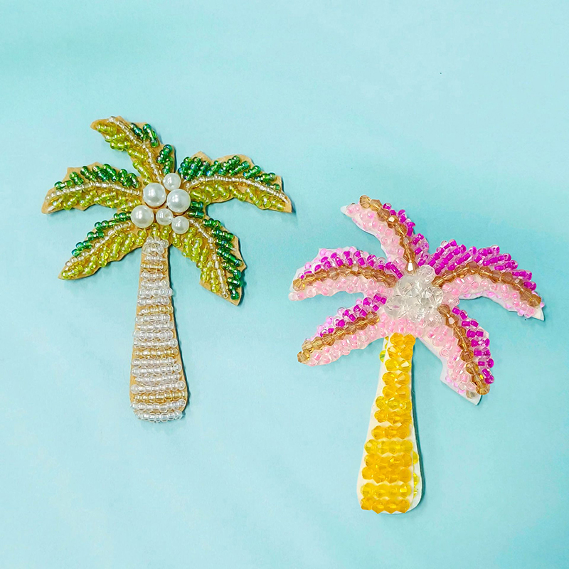 1Pc 3D Coconut Tree Beaded Pat - Craft Embellishment 评论和价格