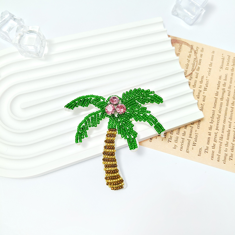 1Pc 3D Coconut Tree Beaded Pat - Craft Embellishment 评论和价格