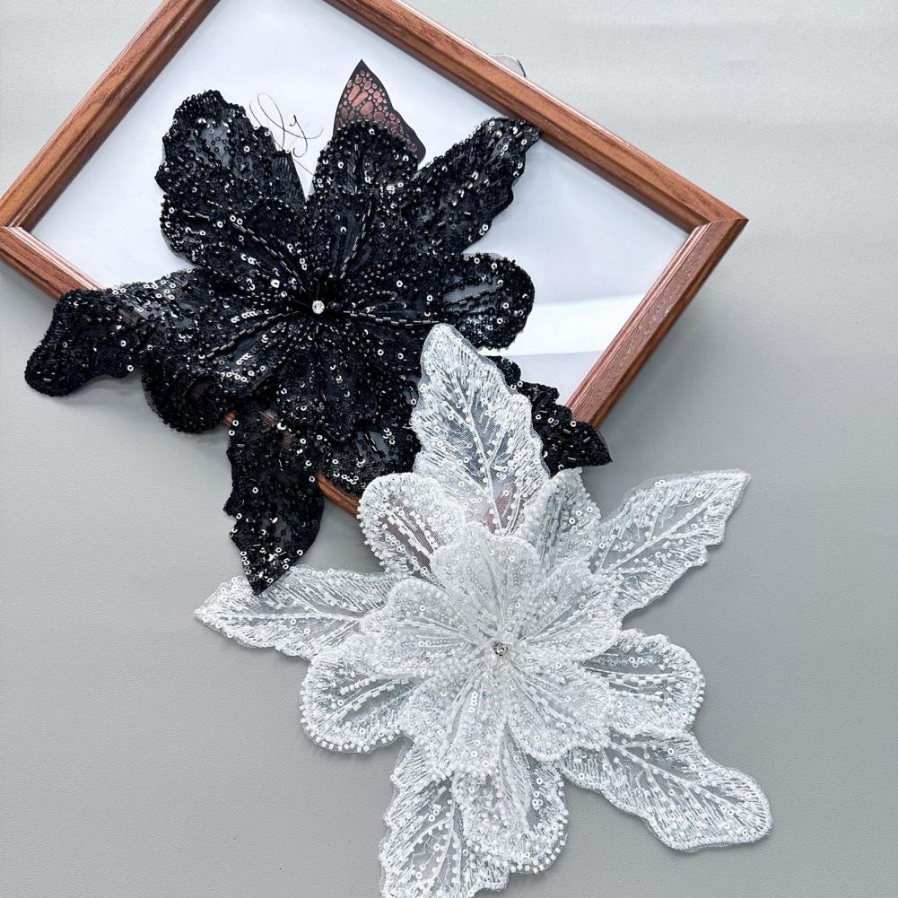 3D Flower Corsage Applique Bea - Applique Patch Flower 评论和价格