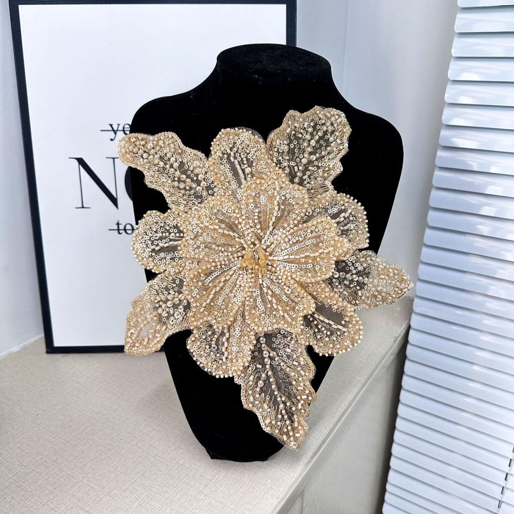 3D Flower Corsage Applique Bea - Applique Patch Flower 评论和价格