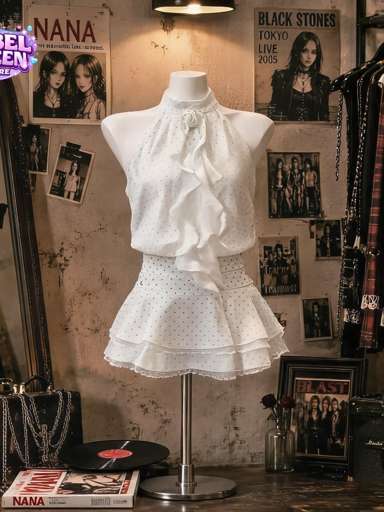French Sweet Polka Dot 2 Piece - Elastic Lace Trim 评论和价格