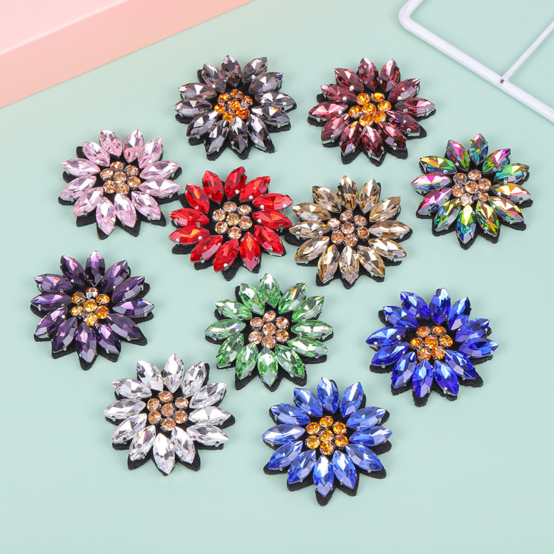 5PCS Sequined crystal beaded f - Applique Patch Flower 评论和价格
