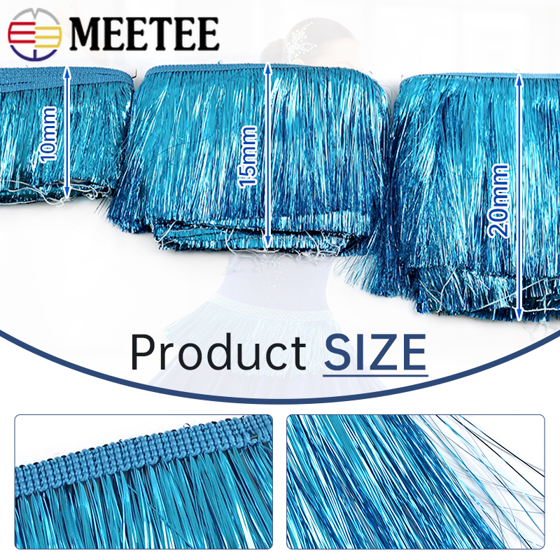 10M 10/15/20cm Shiny Metallic  - Fringe Ribbon Sewing 评论和价格